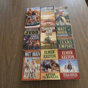 Lot of 9 Vintage Western Paperback Books Various Authors
